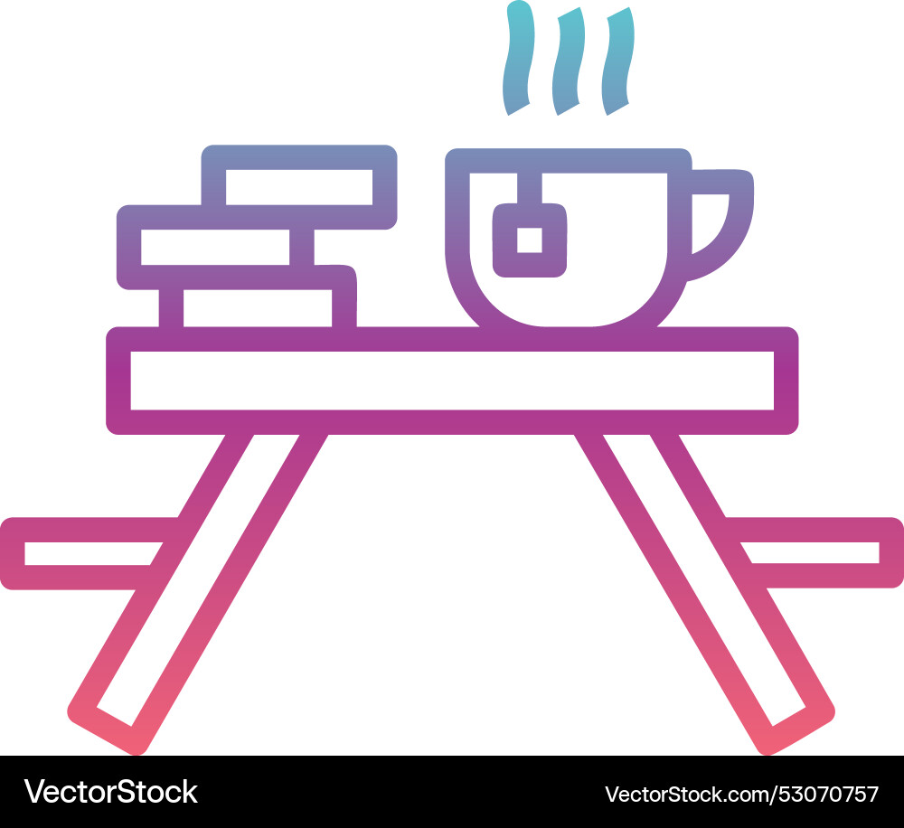 Picnic table line gradient design Vector Image