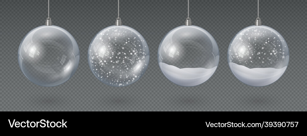 Realistic hanging glass christmas balls empty Realistic hanging glass christmas balls empty vector image