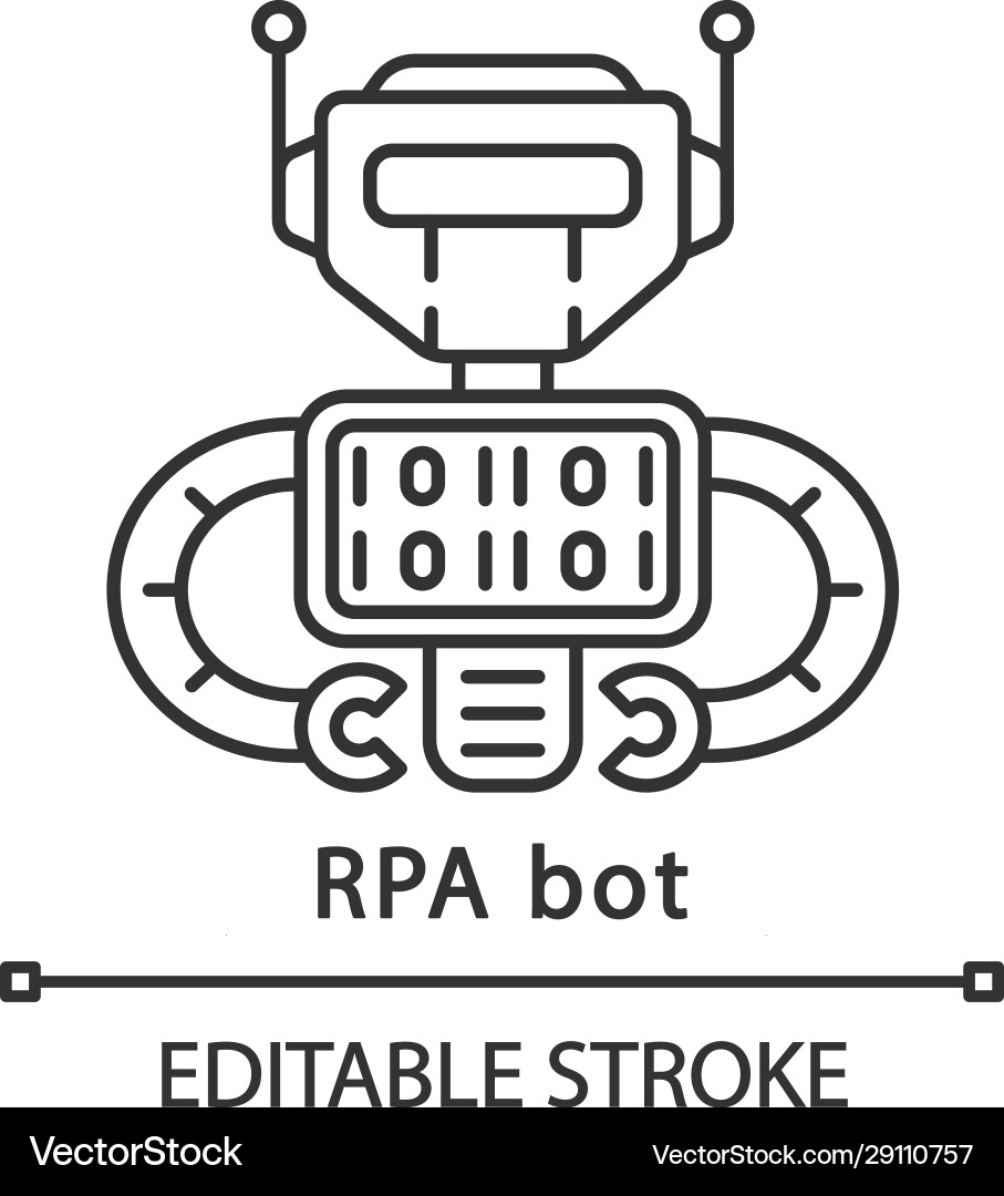 Rpa bot linear icon Rpa bot linear icon vector image