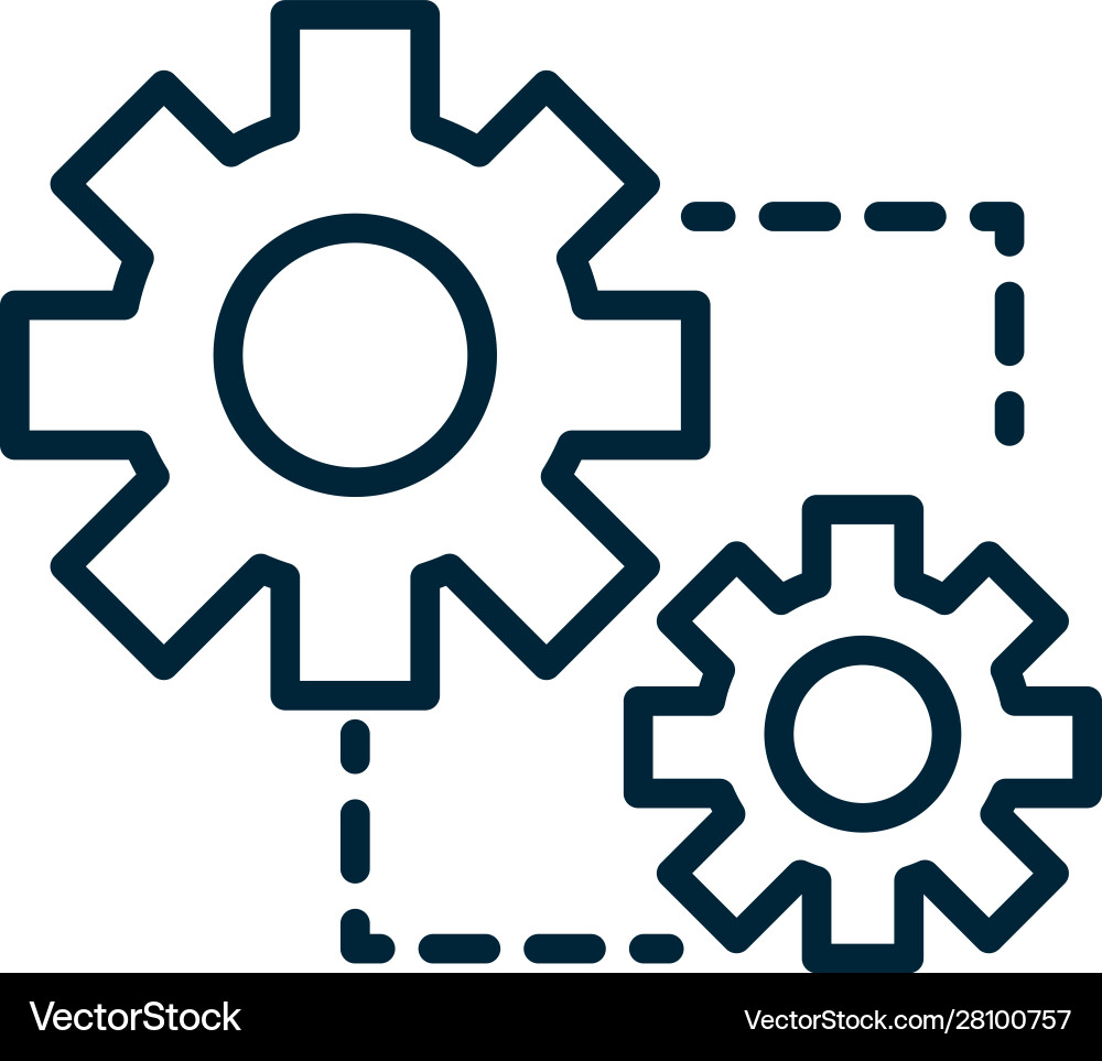 Setting work connection internet things line vector image