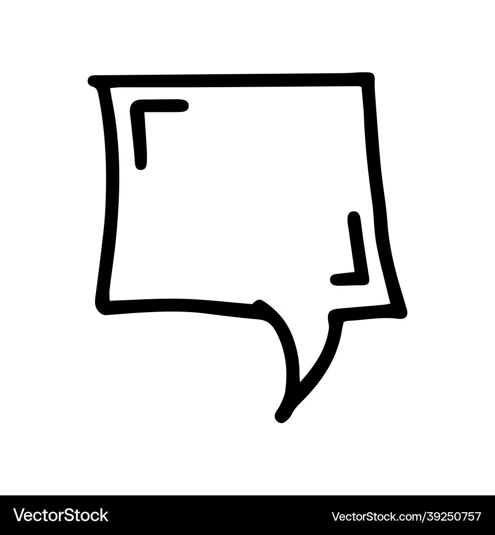 Speech bubble line doodle simple icon Speech bubble line doodle simple icon vector image
