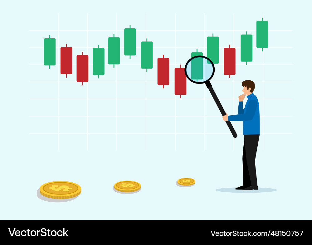 Technical analysis trader to analyze stock market Technical analysis trader to analyze stock market vector image