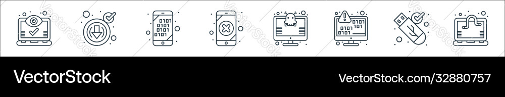 Web security line icons linear set quality Web security line icons linear set quality vector image