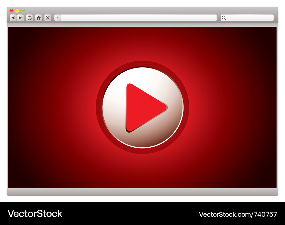 Web Video Player Interface Vector Image