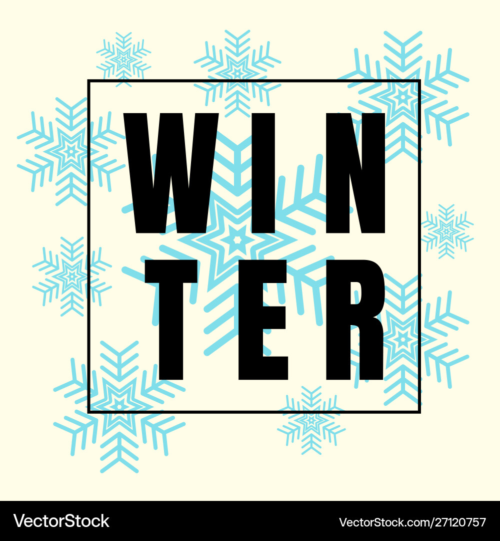 Winter frame design label with snowflake Vector Image