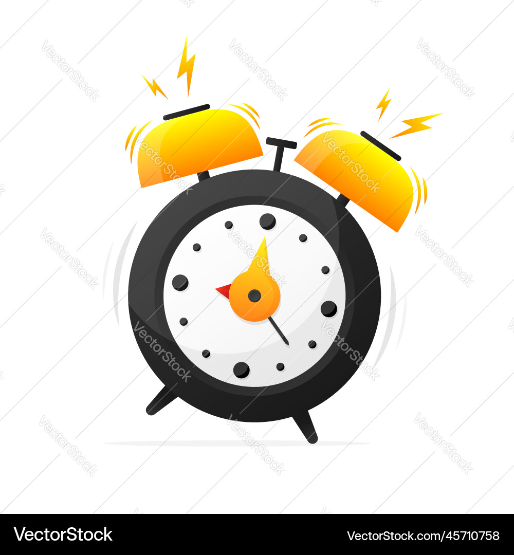 Alarm clock wake up time loud signal Alarm clock wake up time loud signal vector image