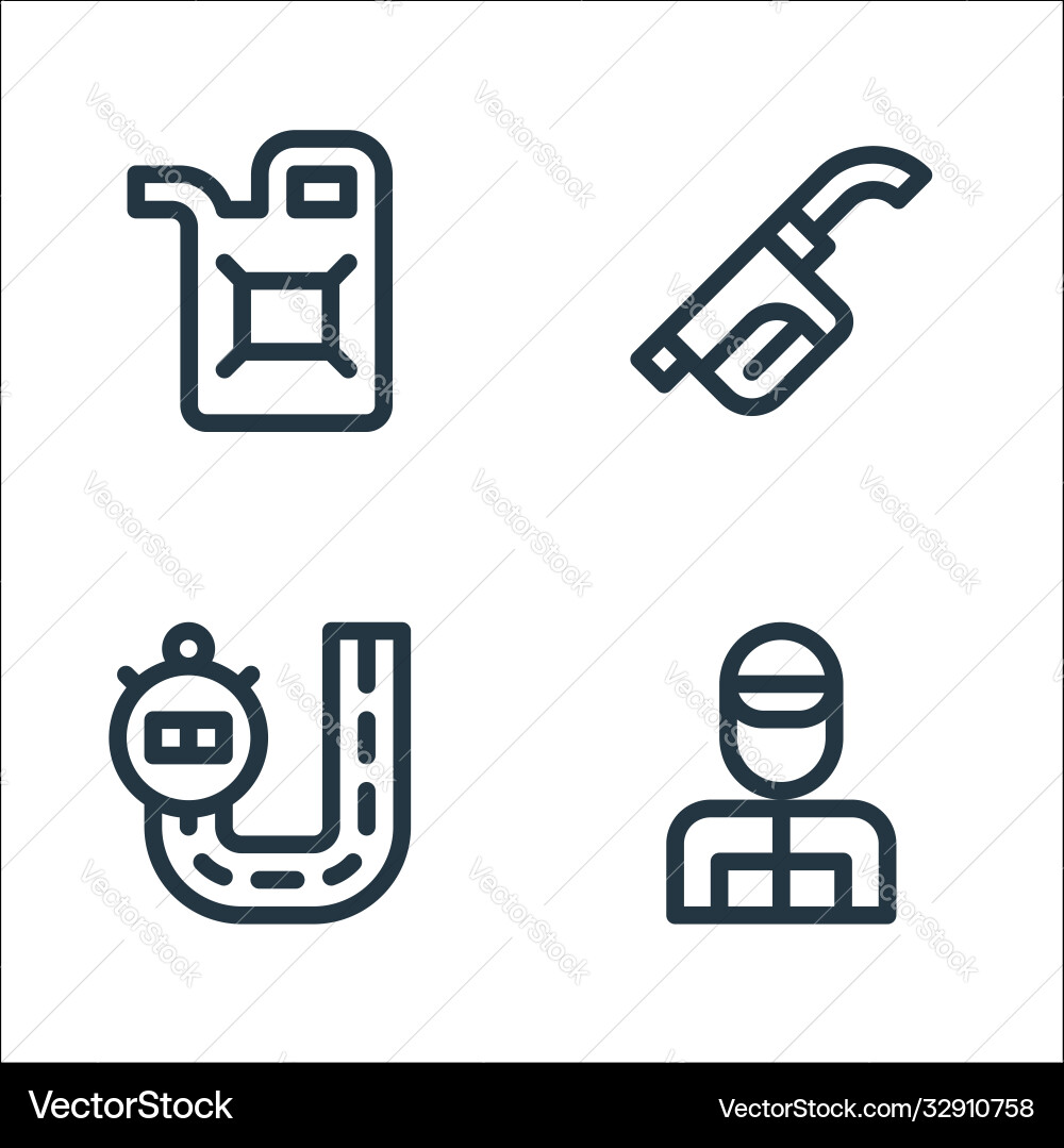 Auto racing line icons linear set quality Auto racing line icons linear set quality vector image