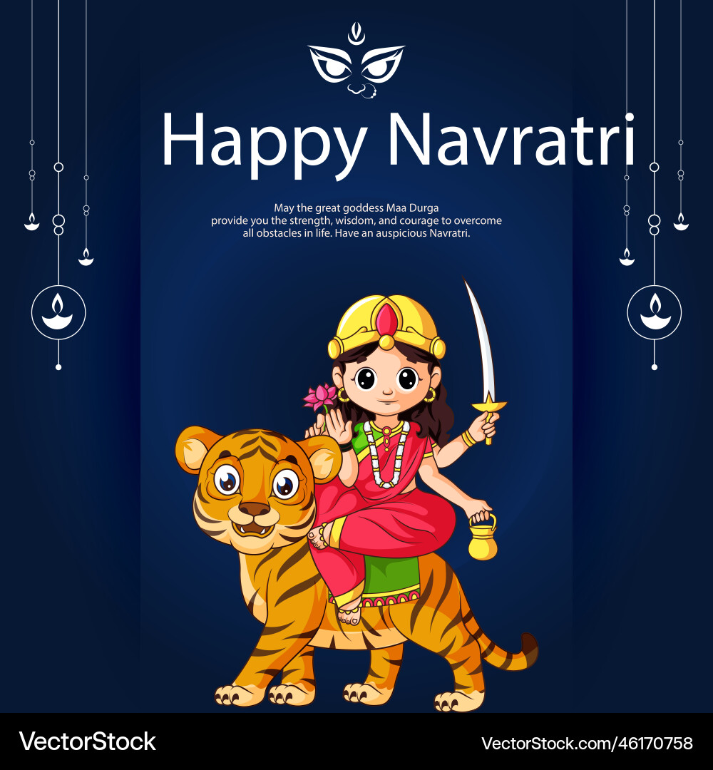 Beautiful hindu festival happy navratri banner Beautiful hindu festival happy navratri banner vector image