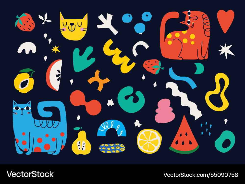 Brutalist abstract geometric shapes and grids Brutalist abstract geometric shapes and grids Vector Image