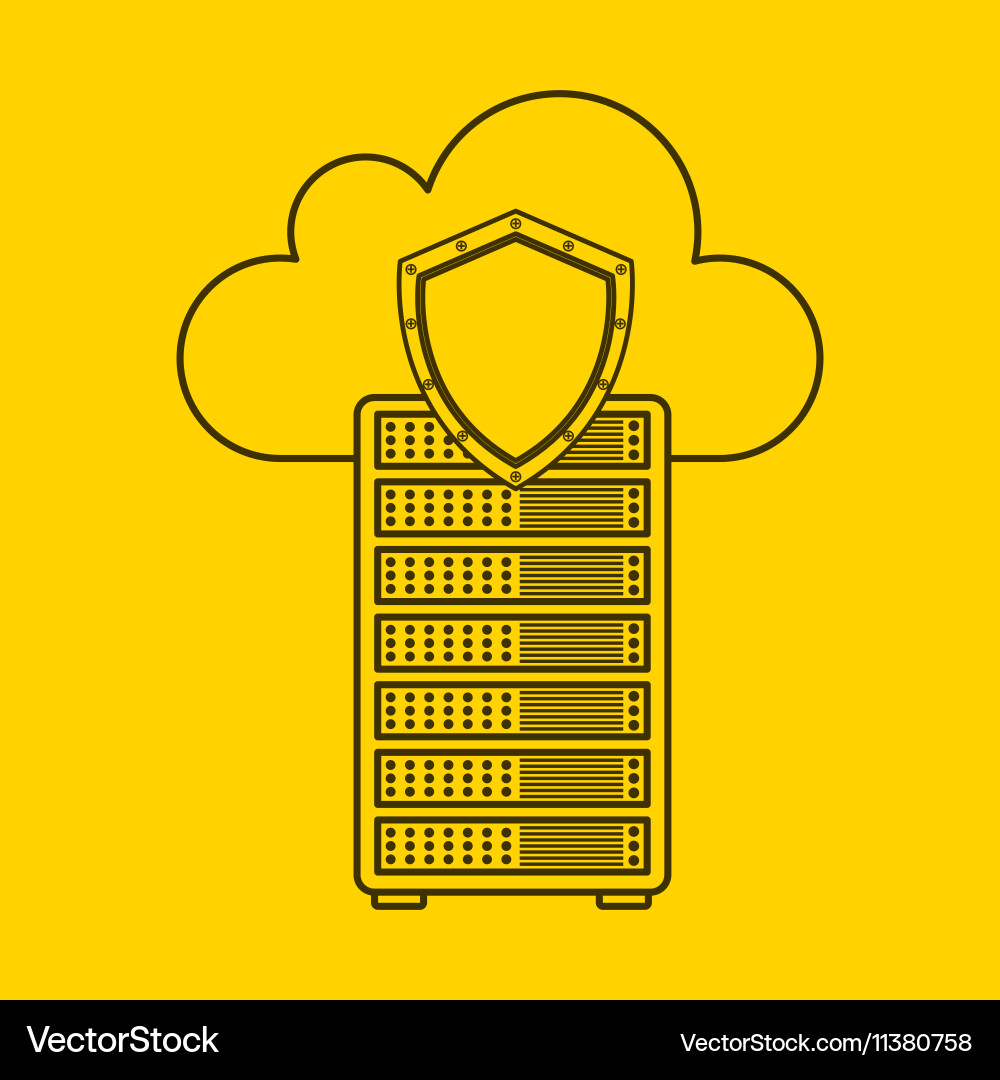 Cloud computing data storage vector image