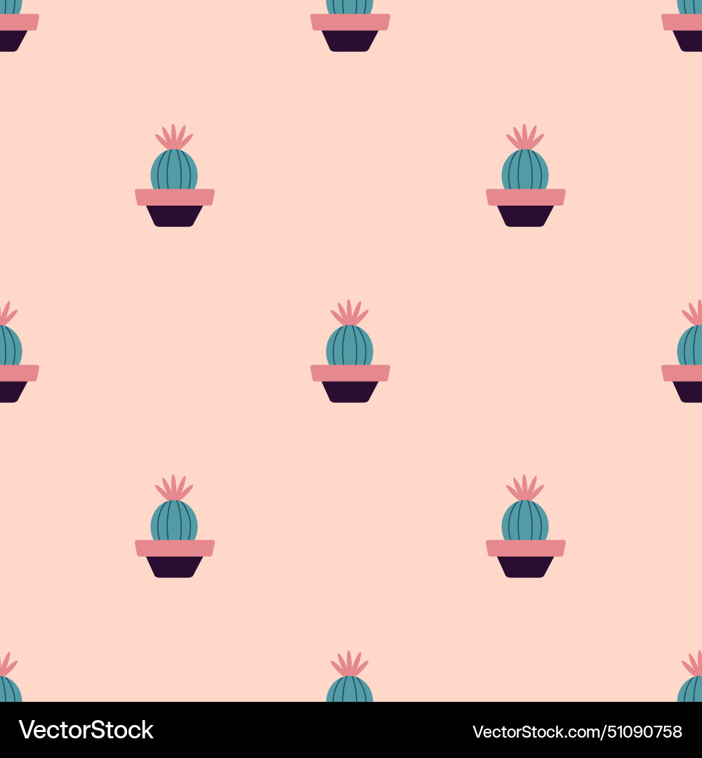 Cute cacti in boho style cactus seamless pattern Cute cacti in boho style cactus seamless pattern vector image