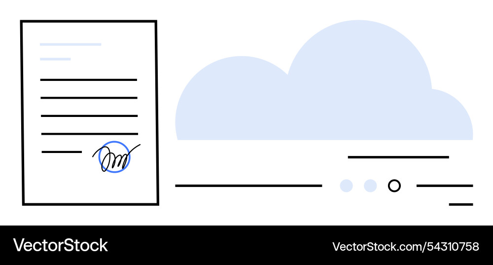 Digital document with handwritten signature Digital document with handwritten signature Vector Image