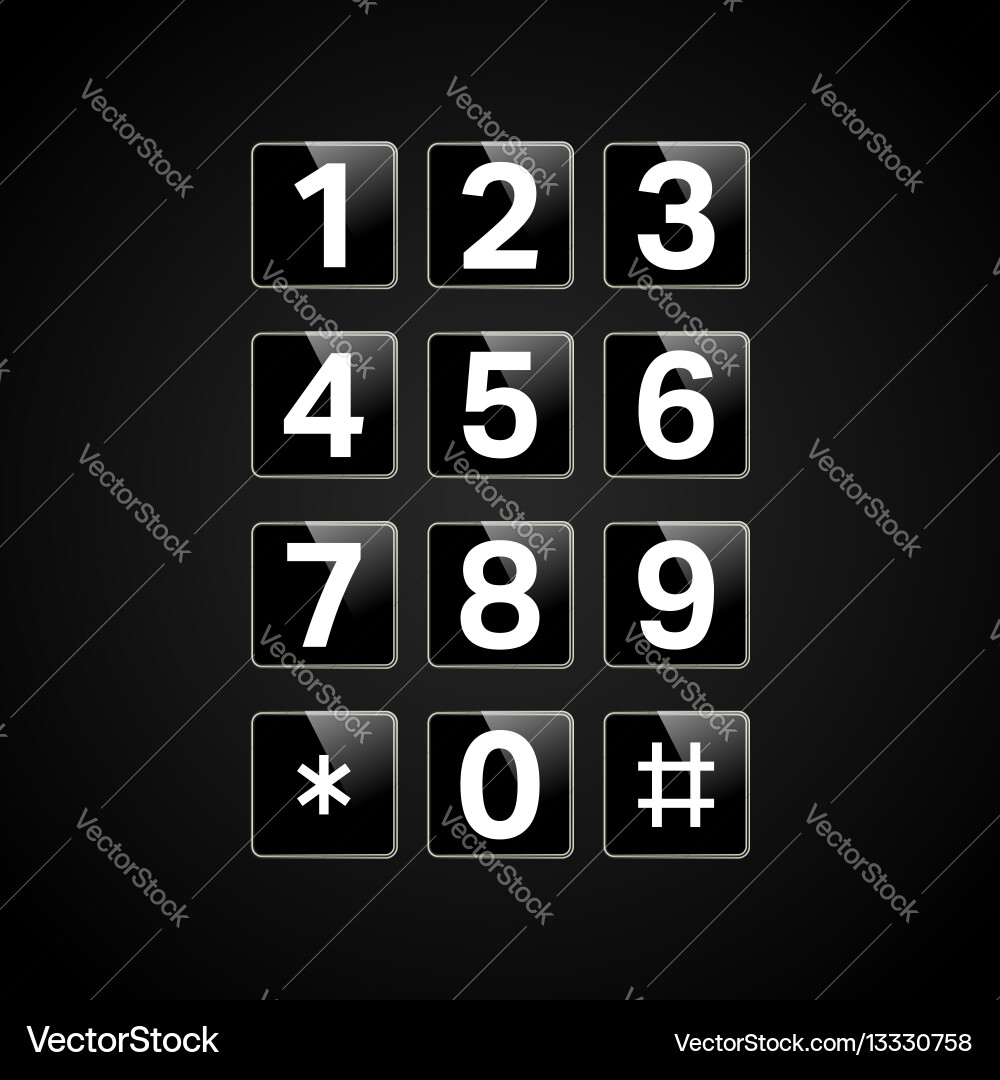 Digital keypad with numbers Digital keypad with numbers vector image