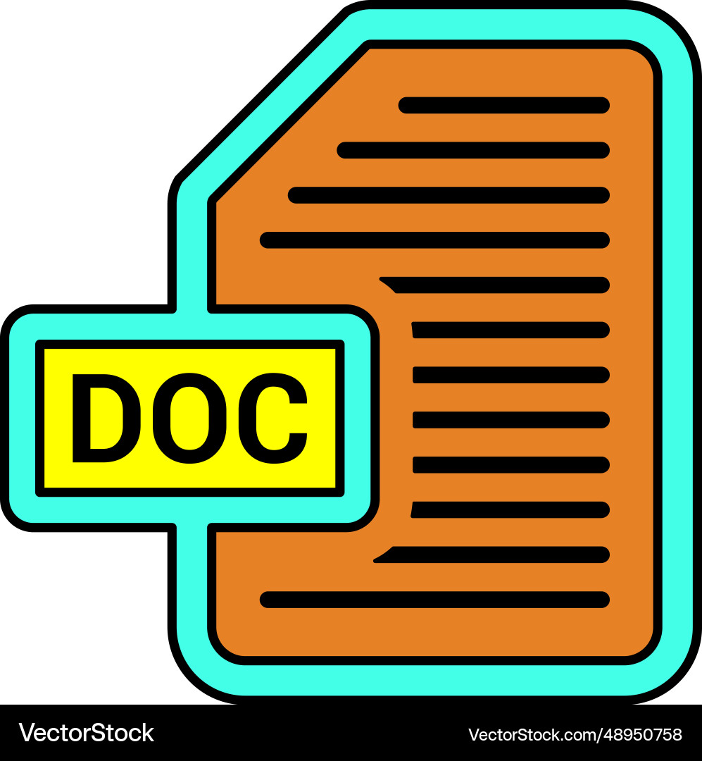 Doc document file icon vector image