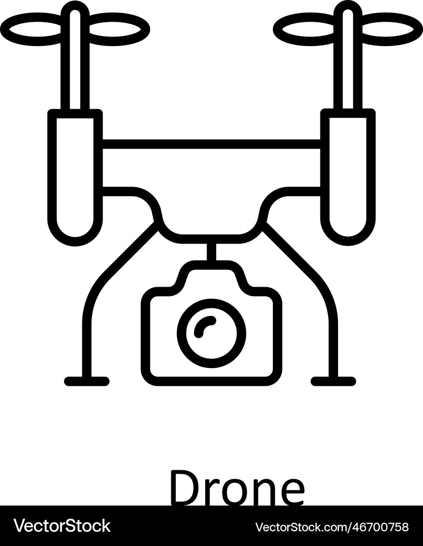 Drone outline icons simple stock illus Vector Image