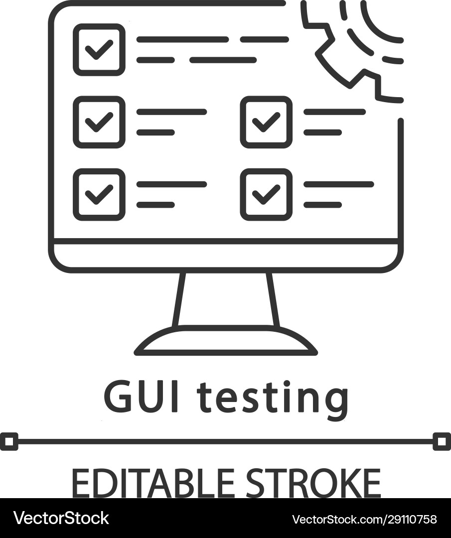 Gui testing linear icon Gui testing linear icon vector image