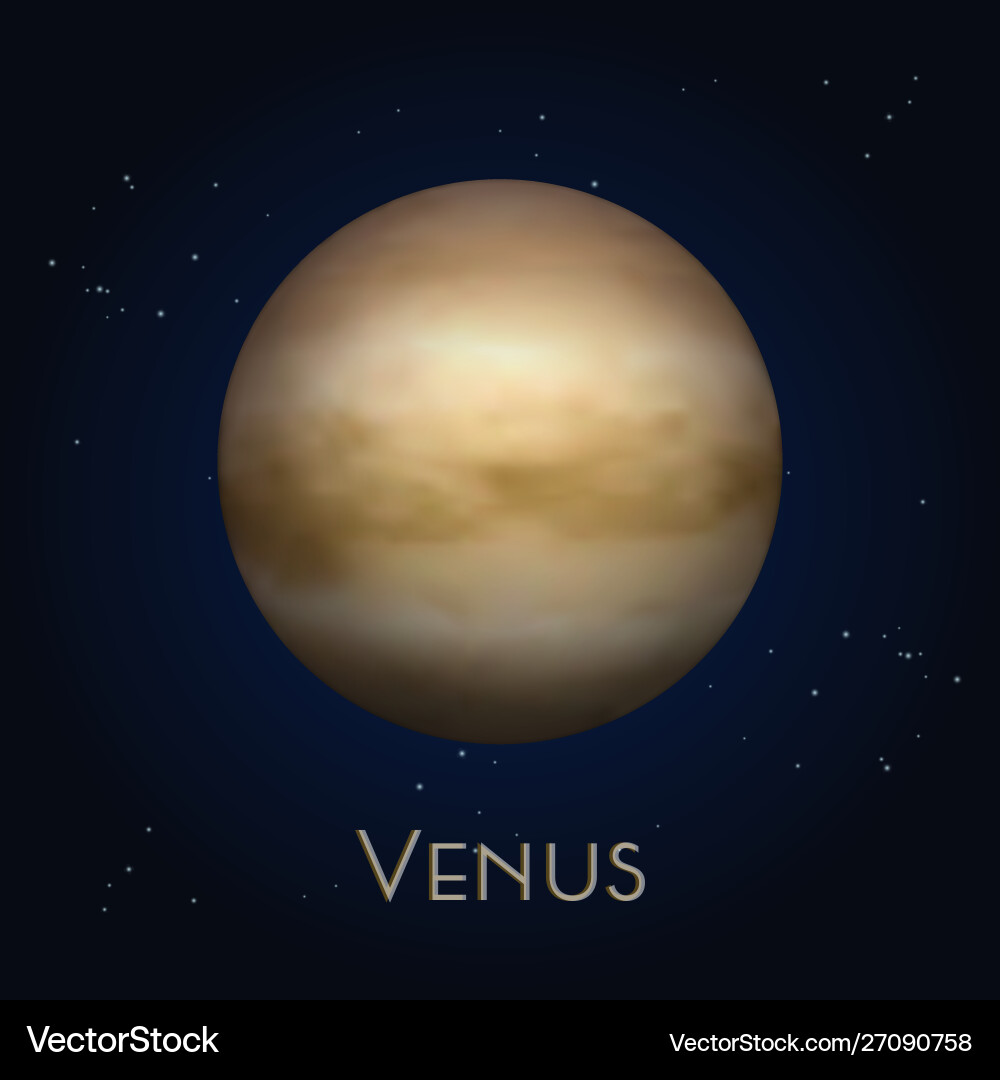 Icon isolated venus second solar system planet – Royalty-Free Vector |  VectorStock, image size:1000x1080