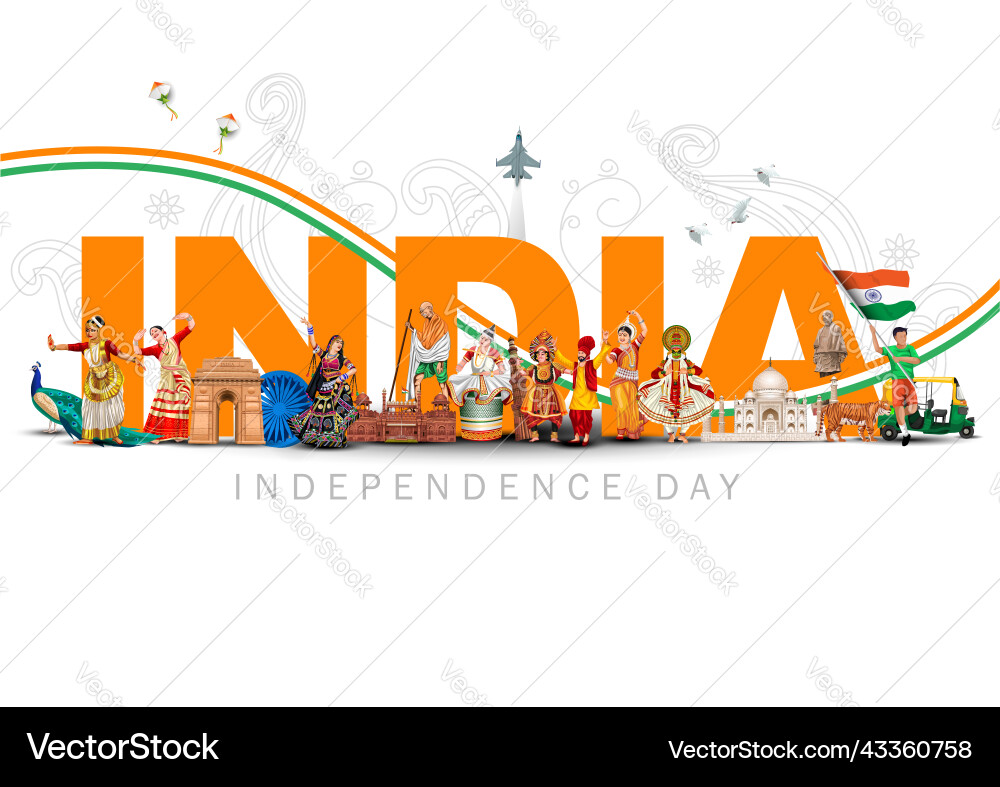 India Independence Day Celebration Royalty Free Vector Image