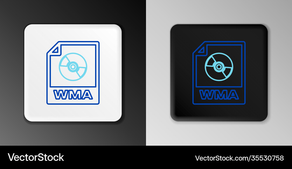 Line wma file document download button icon Line wma file document download button icon vector image