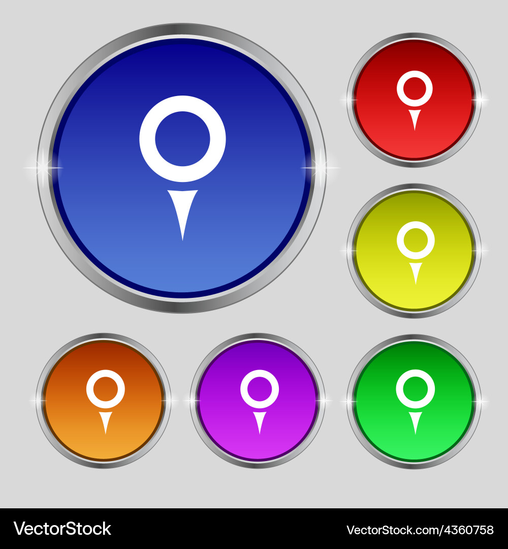Map pointer gps location icon sign round symbol vector image