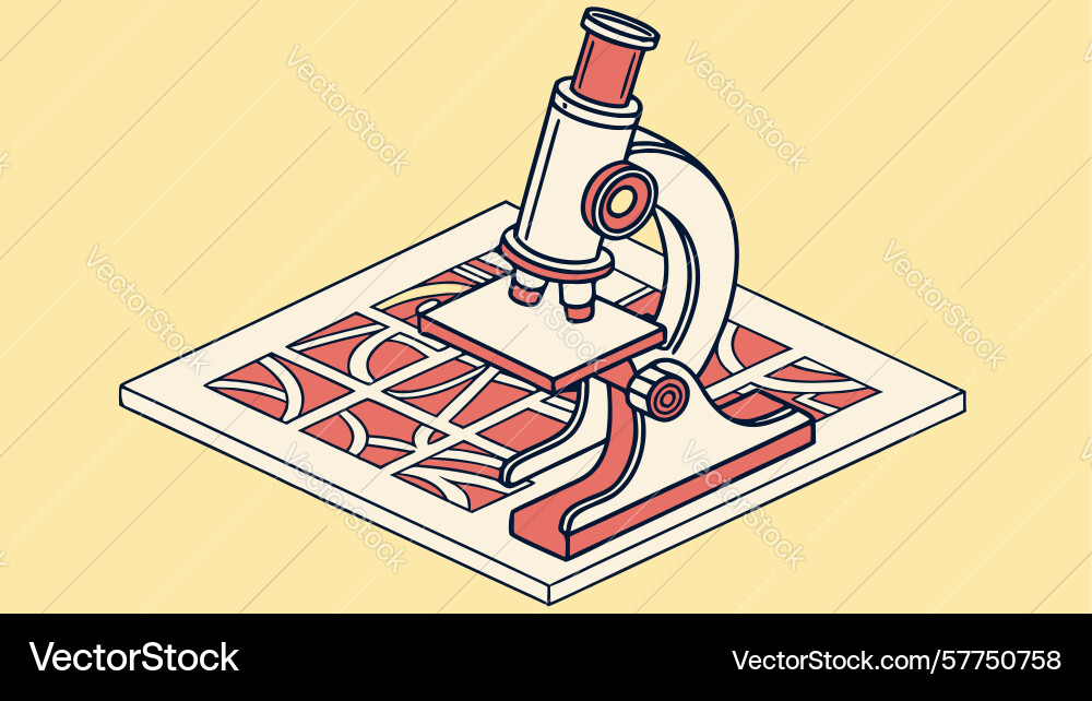 Microscope over abstract map data analysis vector image