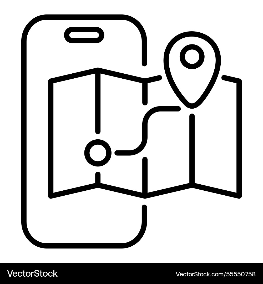 Navigation app line icon Vector Image