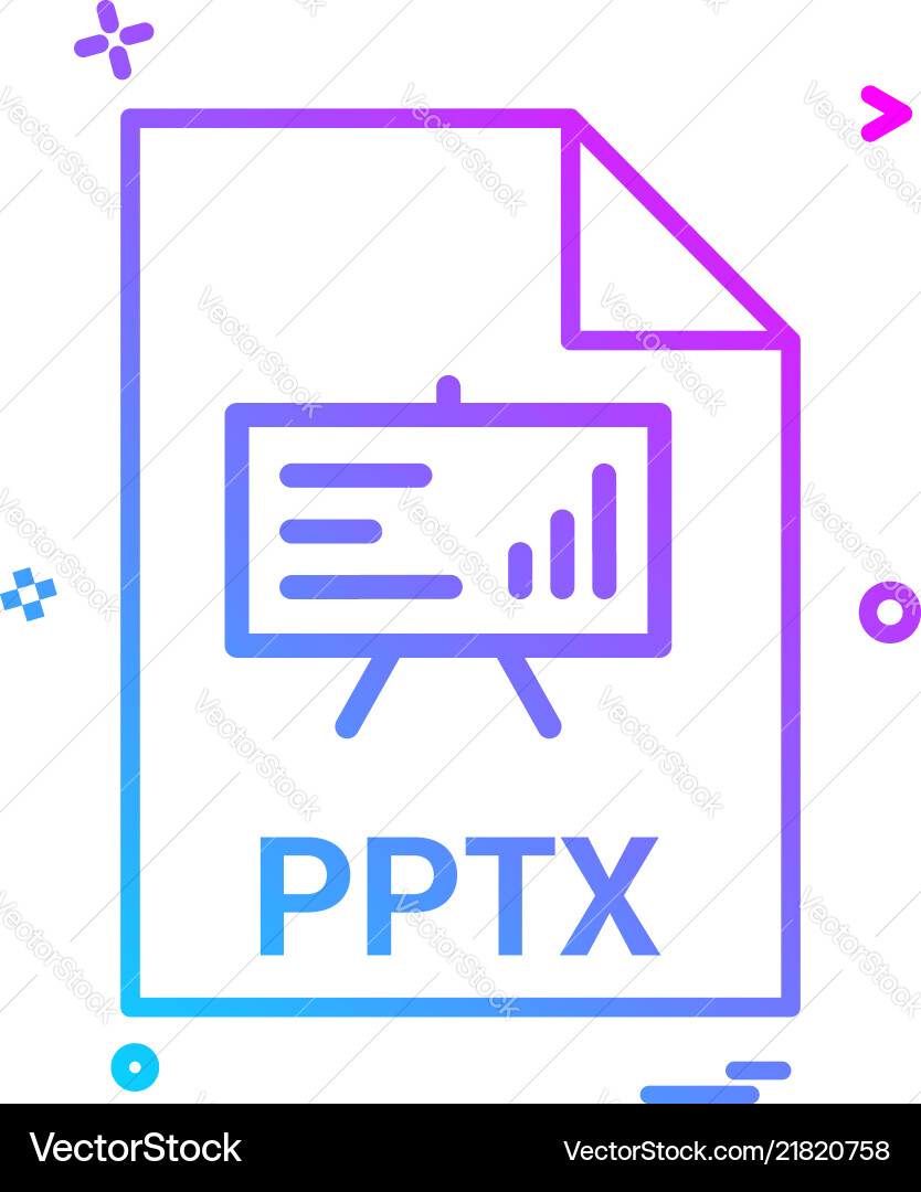 Pptx file extension format icon design Vector Image