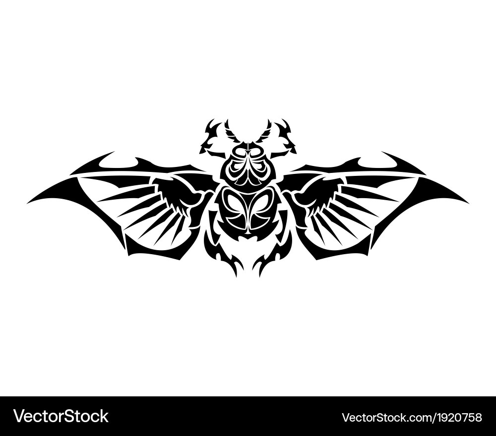 Scarab Tribal Tattoo Vector Image