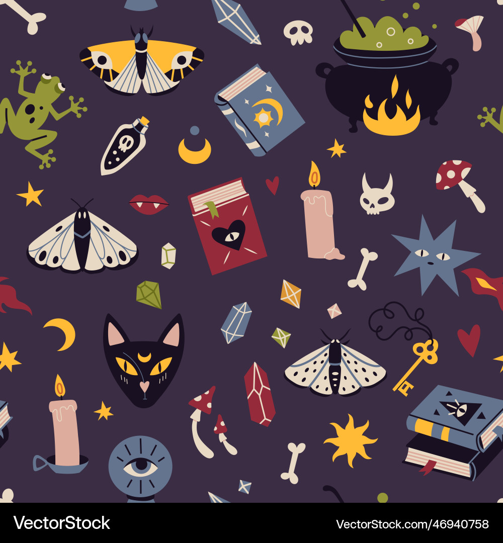 Seamless pattern with magic occult things like Seamless pattern with magic occult things like vector image