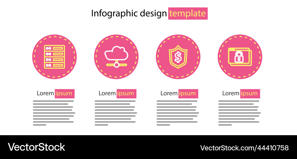 Set line shield with dollar secure your site Set line shield with dollar secure your site vector image