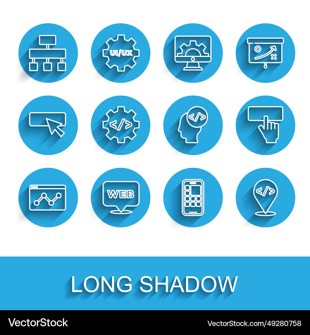 Set line website statistic and graphic design Vector Image