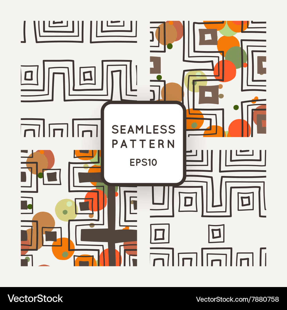 Set of seamless geometric patterns Vector Image