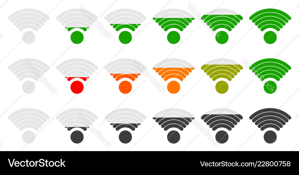 Signal strength indicator set with adjustable Signal strength indicator set with adjustable vector image