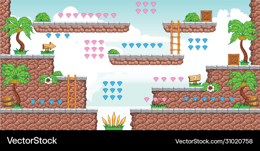 Tile set platform for game 4 Tile set platform for game 4 vector image