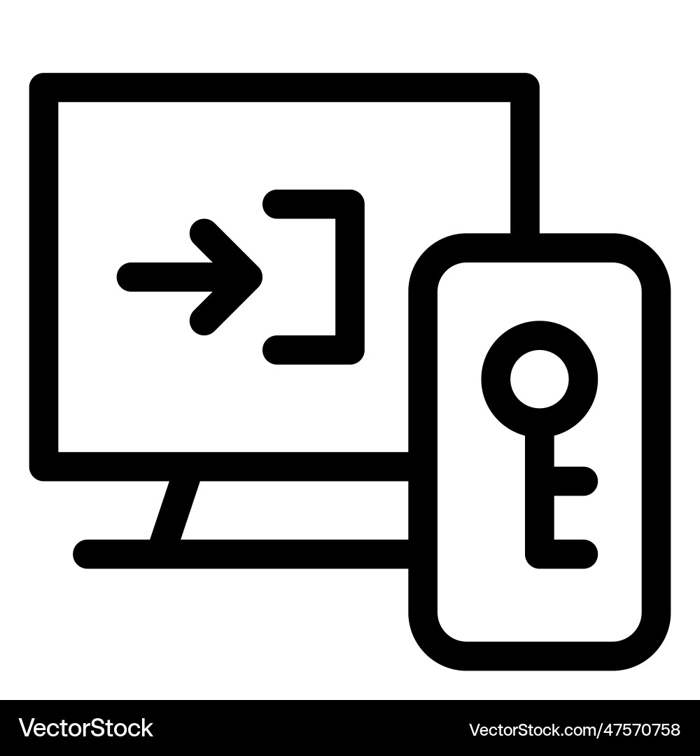 Two factor authentication for system security vector image