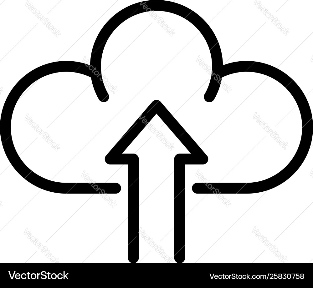 Upload data to cloud icon outline style Vector Image