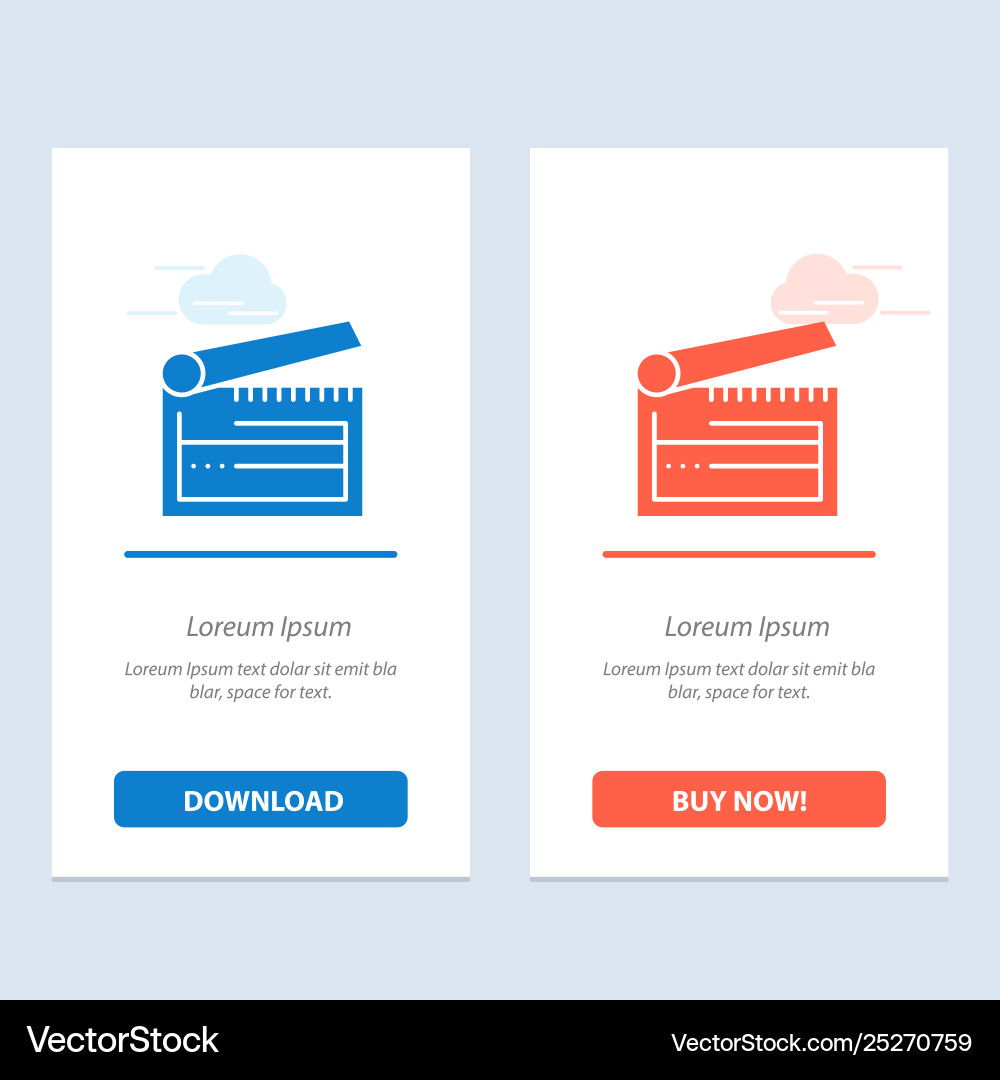 Action board clapboard clapper clapperboard blue Vector Image