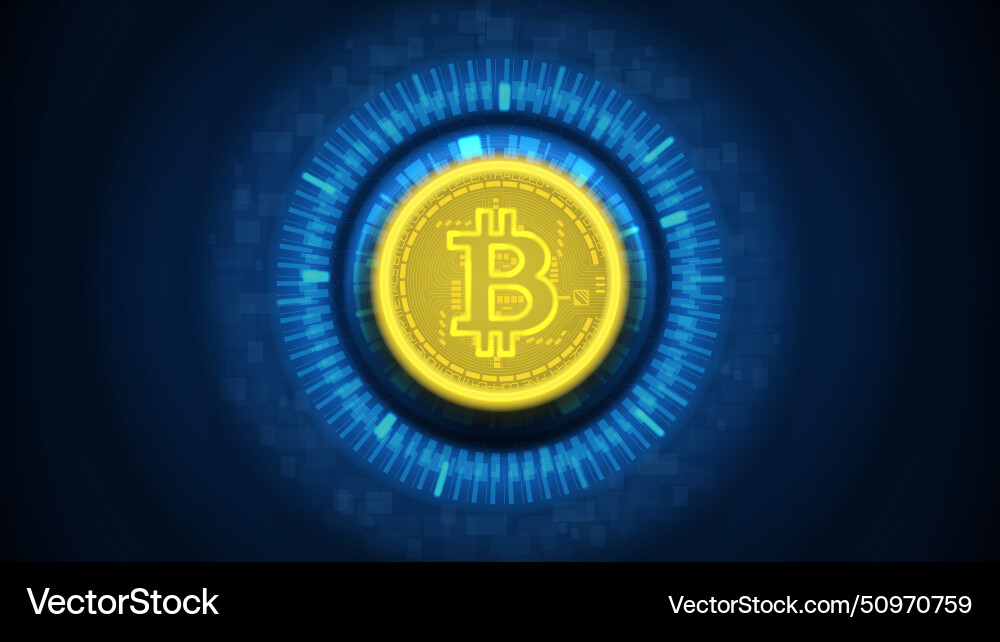 Bitcoin Cryptocurrency Concept Banner Royalty Free Vector