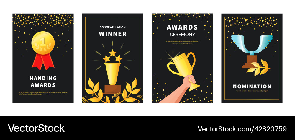 Champion Award Poster Gold Trophy Meisterschaft Champion Award Poster Gold Trophy Meisterschaft vektorbild