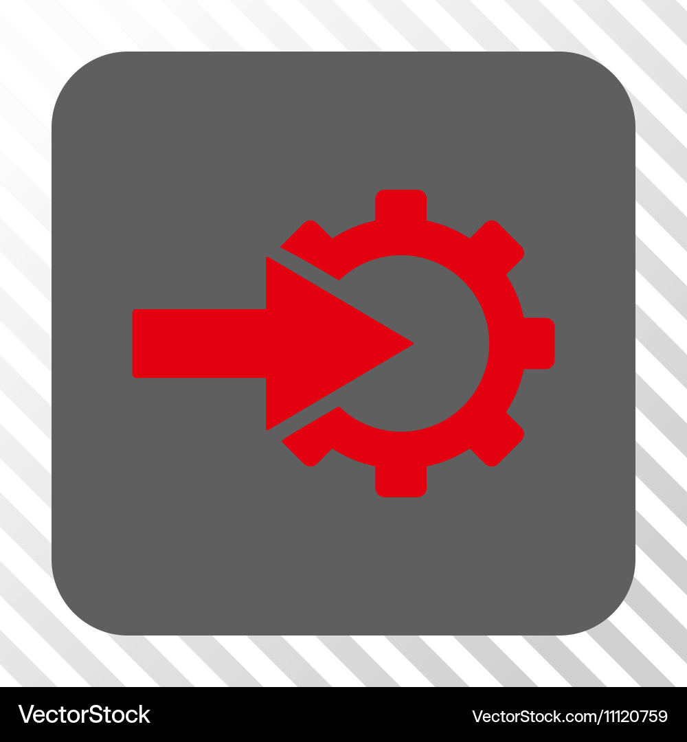 Cog integration rounded square button Vector Image