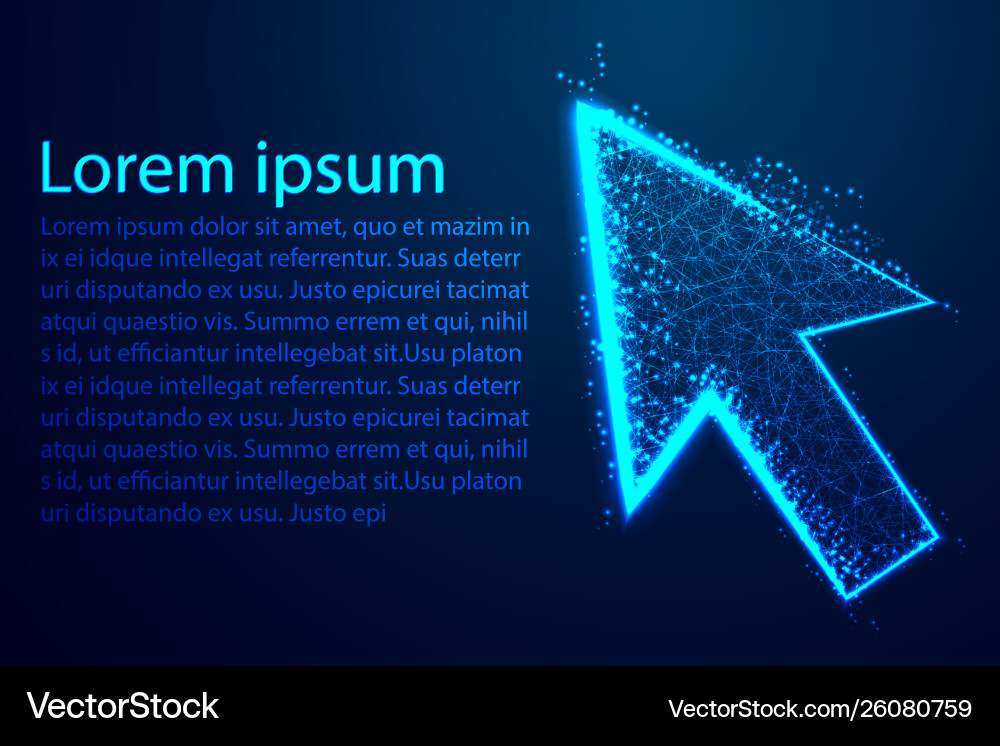 Cursor arrow abstract low poly wireframe design Cursor arrow abstract low poly wireframe design vector image