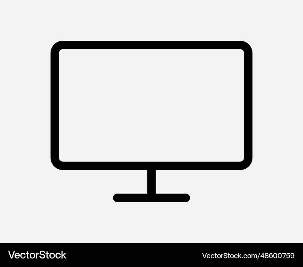 Desktop monitor icon computer display screen tv Desktop monitor icon computer display screen tv vector image