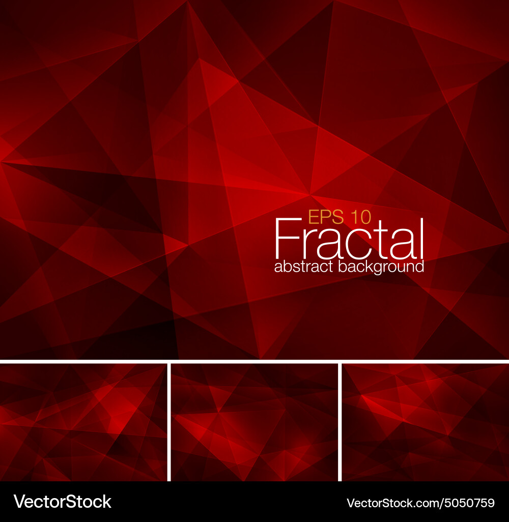 Dynamic Polygon Red Fractal Background vector image