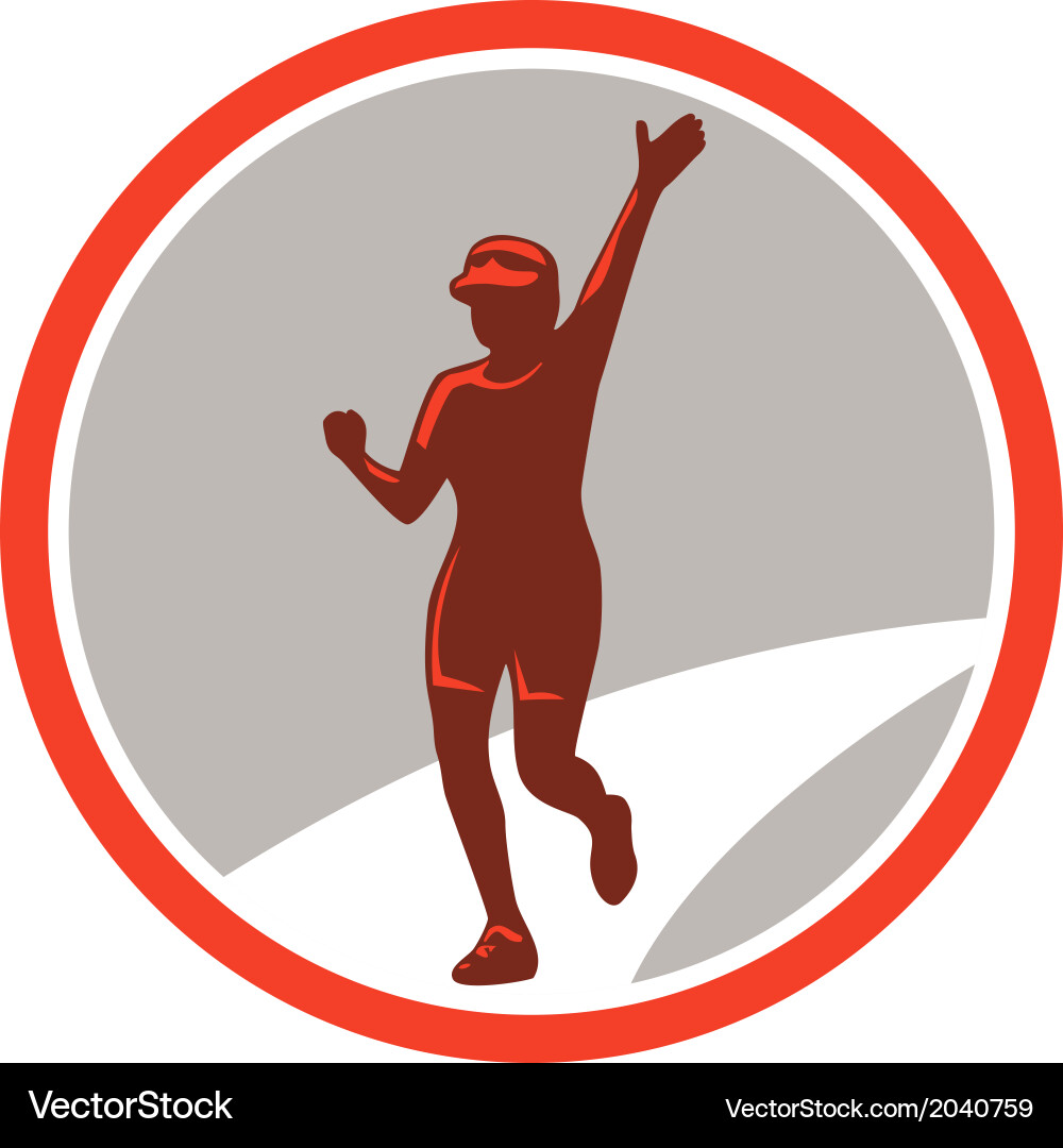 Female Marathon Runner - Victory Pose Vector Image