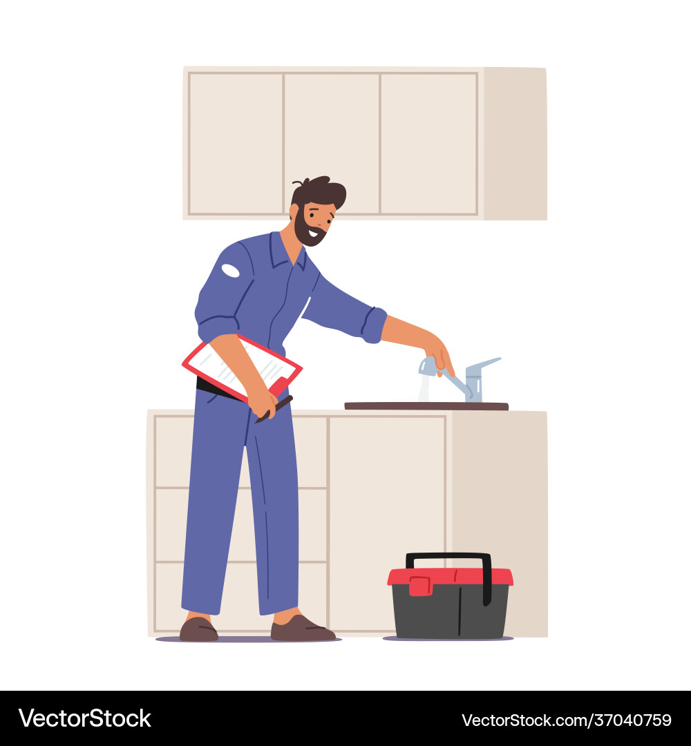 Plumber Arbeitskonzept handyman Charakter Plumber Arbeitskonzept handyman Charakter vektorbild