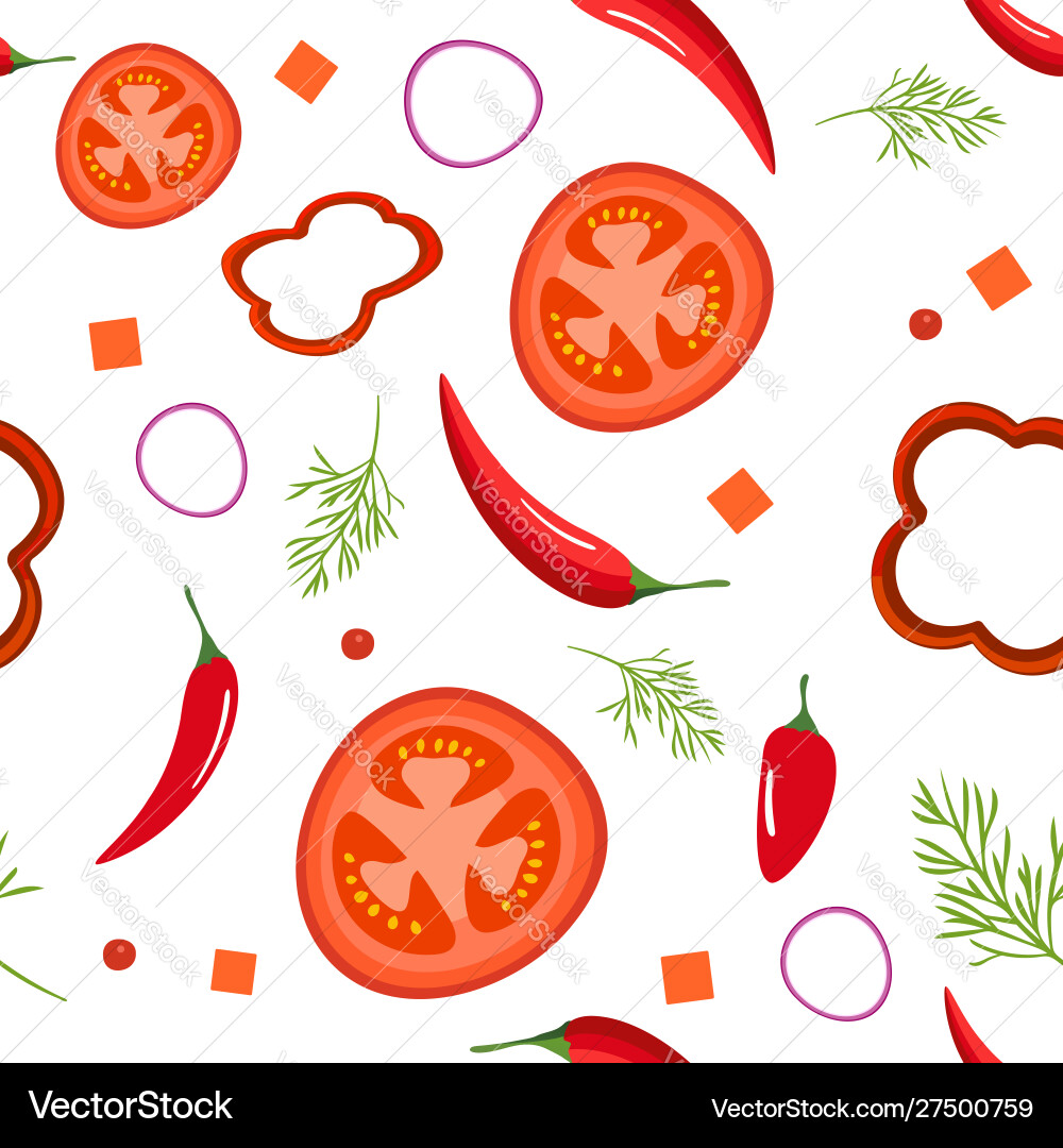Seamless pattern on white background with red Seamless pattern on white background with red vector image