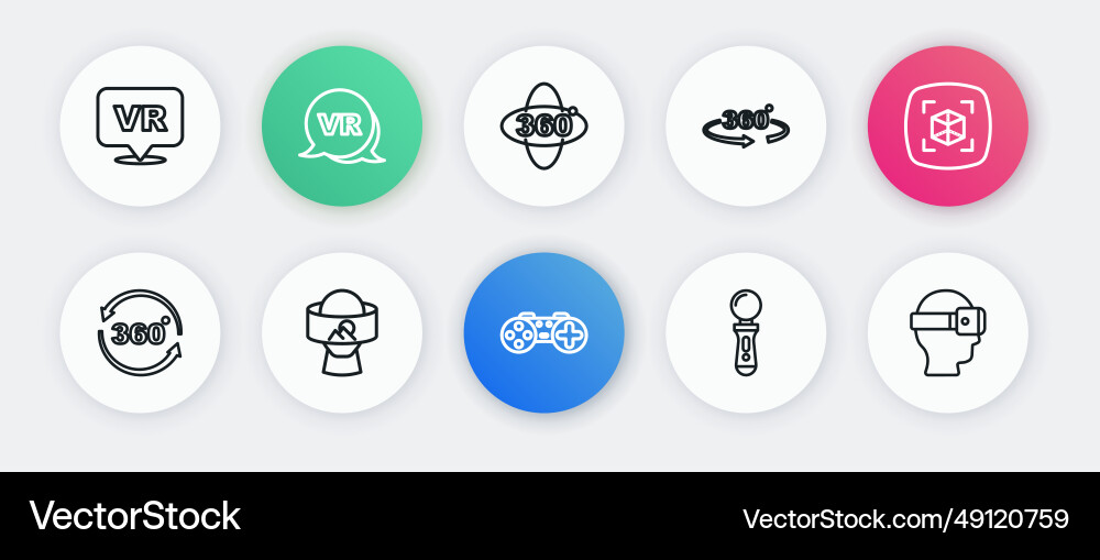 Set line gamepad 3d modeling 360 degree view vr Set line gamepad 3d modeling 360 degree view vr Vector Image