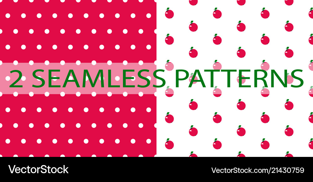Set of two seamless patterns in red color Set of two seamless patterns in red color vector image