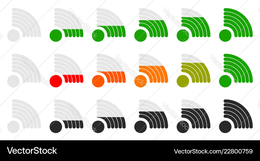 Signal strength indicator set with adjustable Signal strength indicator set with adjustable vector image