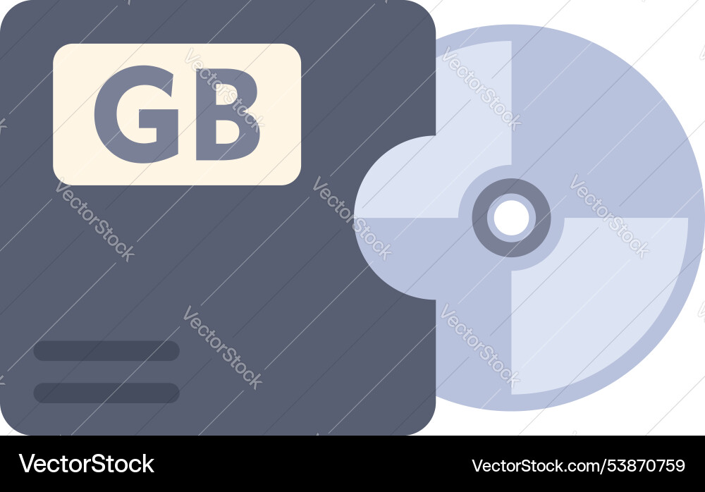 Software box with cd containing one gigabyte Software box with cd containing one gigabyte vector image